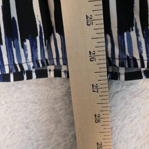 Carolyn Taylor Tunic Blouse Womens 3X Blue Green Attached Necklace Career Top - Picture 7 of 10